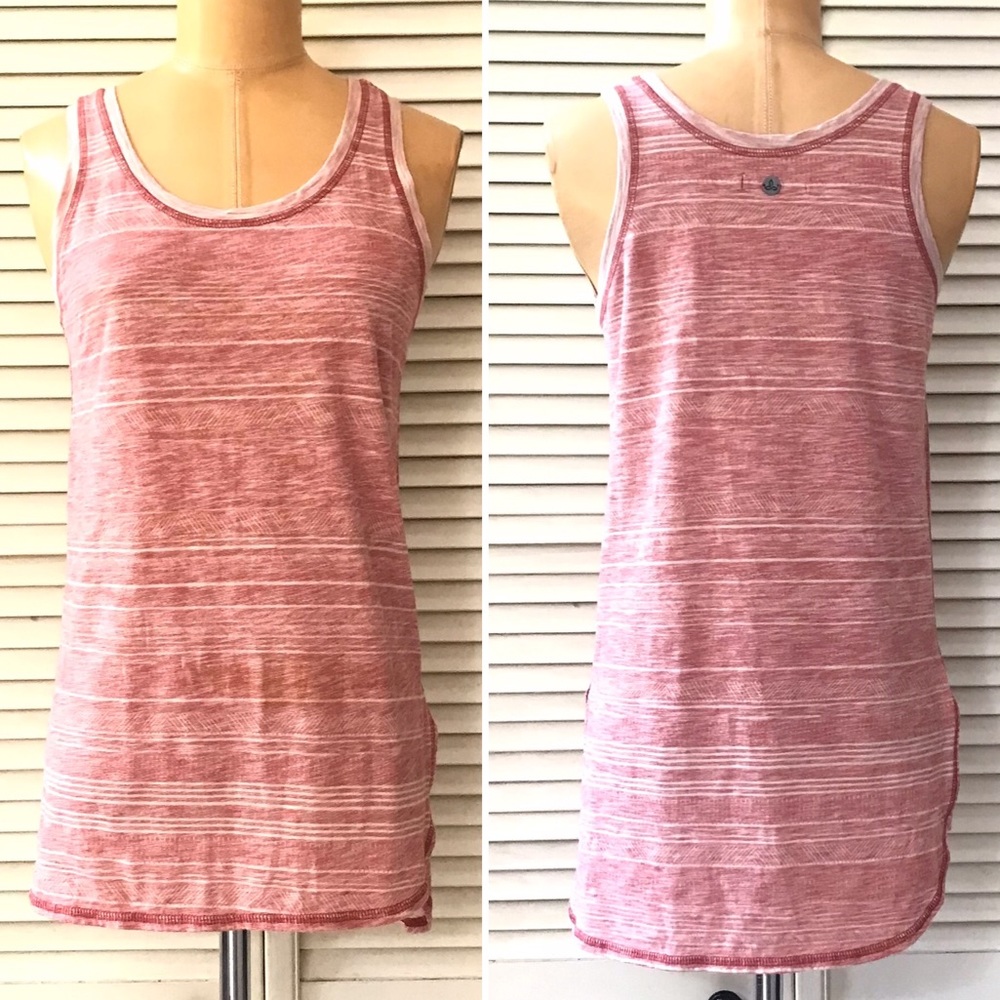 Prana Womens Tank Top XS Mauve Light Pink High Low Casual Athleisure Yoga Shirt